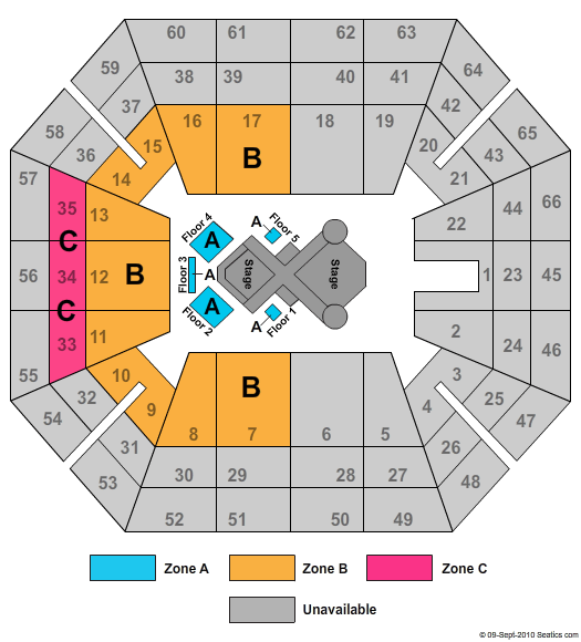 ExtraMile Arena Alegria Zone Seating Chart